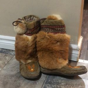 Authentic real fur moccasins